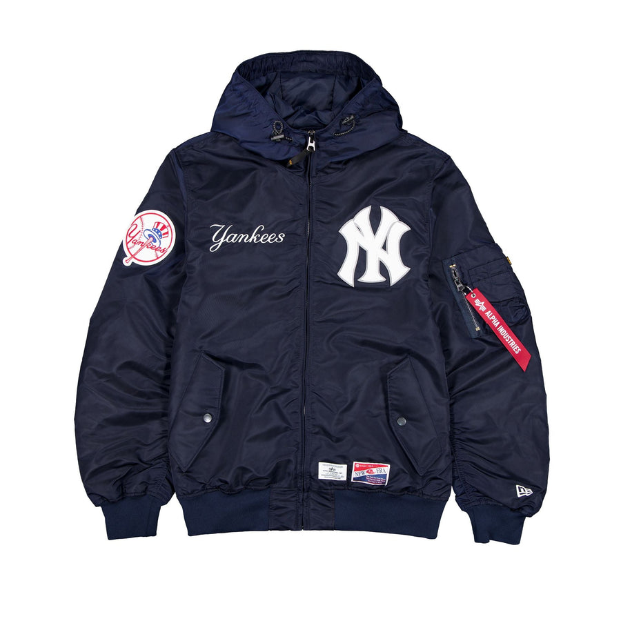 New Era Alpha Industries New York Yankees 2024 Bomber Hooded Jacket New Era Alpha Industries New York Yankees 2024 Bomber Hooded Jacket