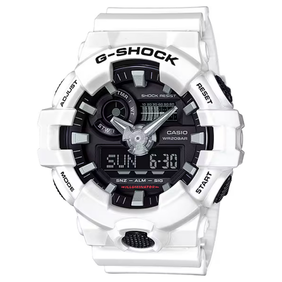 G-SHOCK (WHITE BLACK) ANALOG-DIGITAL GA-700 SERIES GA700-7A G-SHOCK (WHITE BLACK) ANALOG-DIGITAL GA-700 SERIES GA700-7A