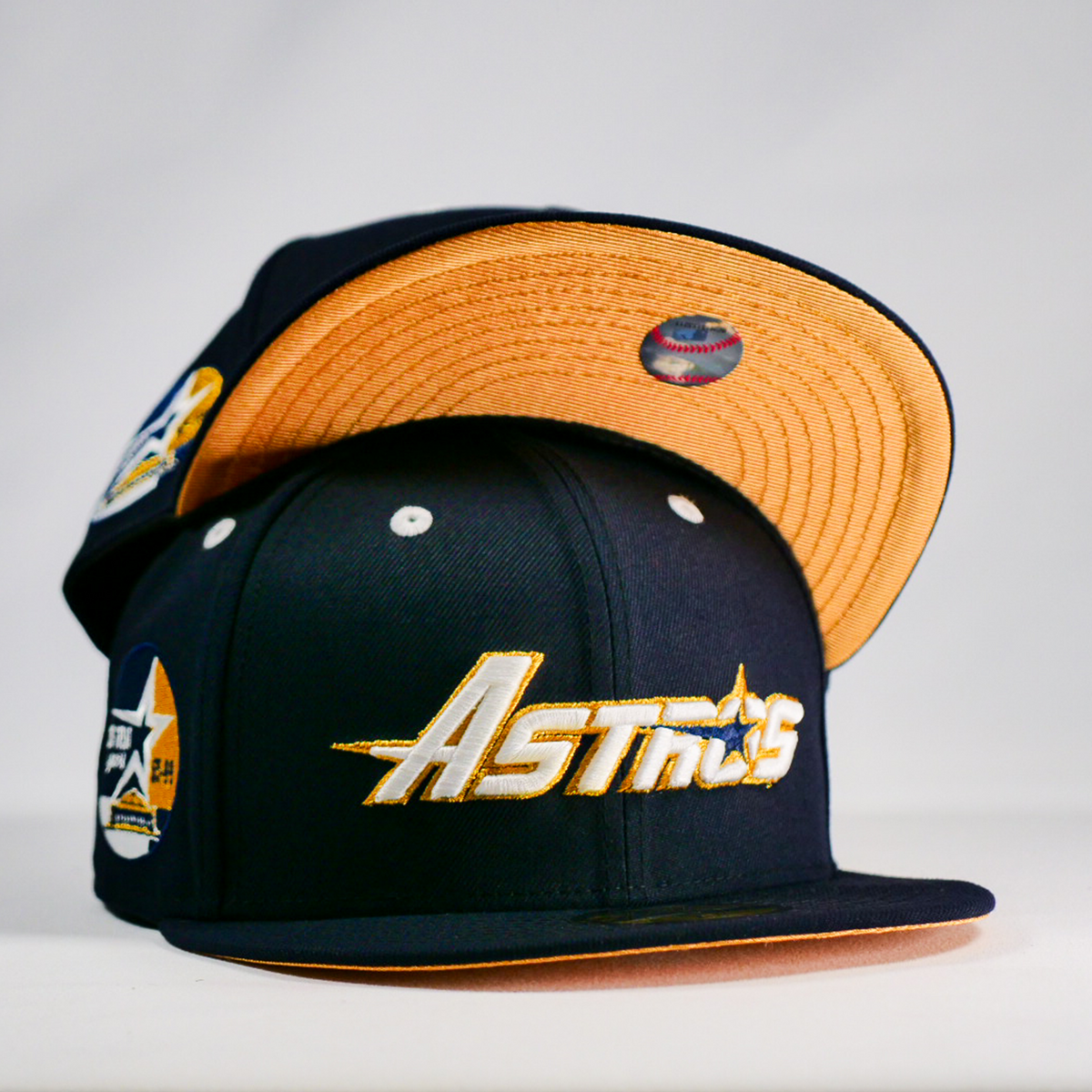New Era Mens MLB Houston Astros 35 Great Years 65-99 59Fifty Fitted Hat  70761541 Cream/Navy, Olive Undervisor