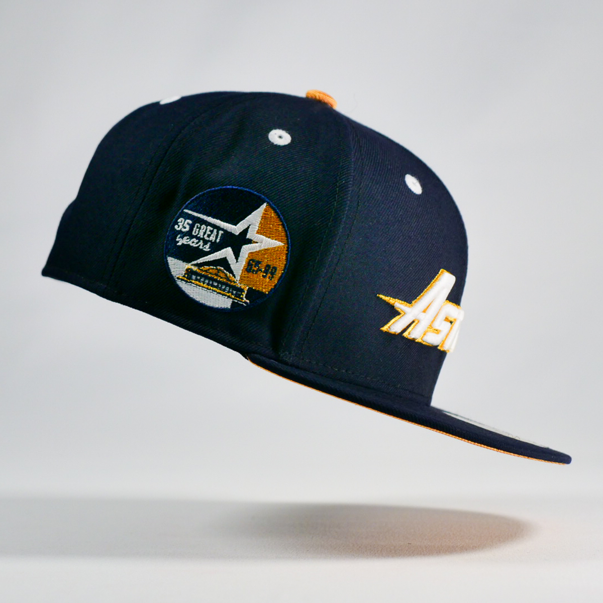 New Era Mens MLB Houston Astros 35th Anniversary 59FIFTY Fitted Hat 70716143 Black, Metallic Gold Undervisor 7