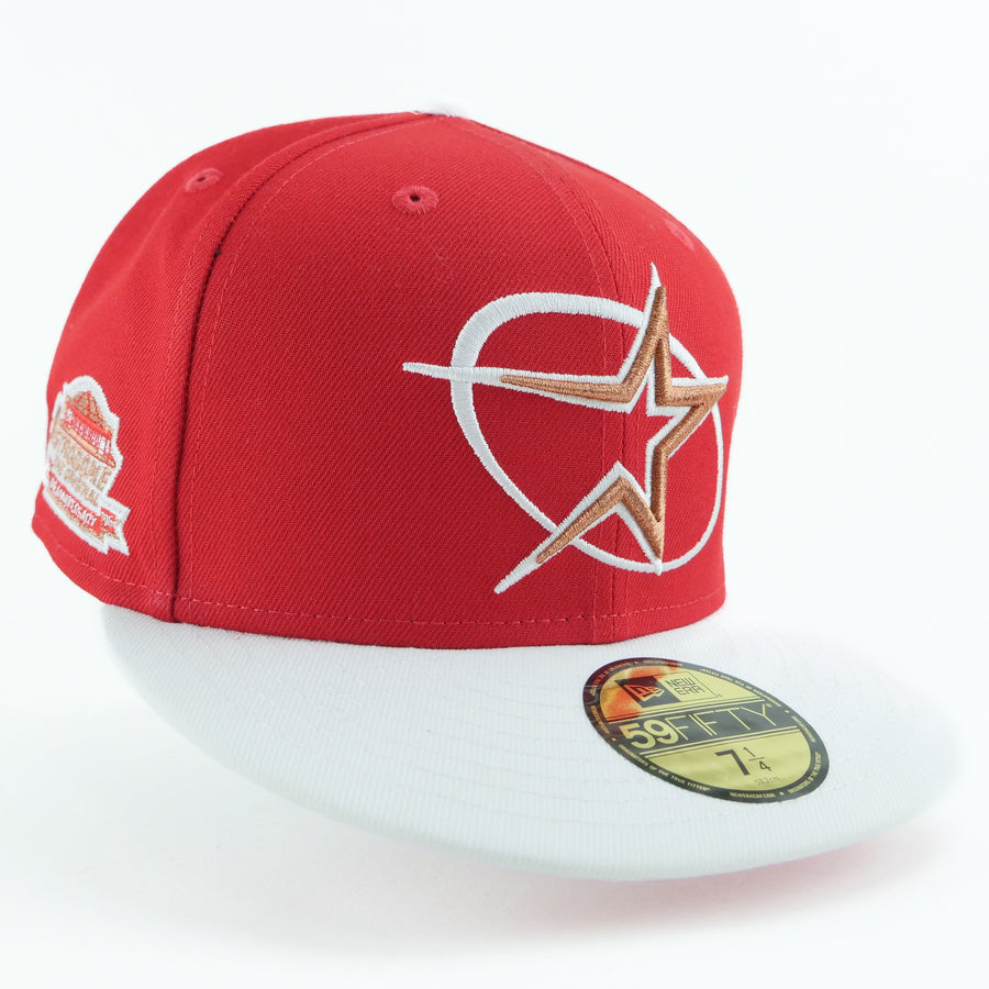 New Era 5950 Fitted Custom Exclusive Houston Astros Fire Red Copper Rush ( Astrodome ) New Era 5950 Fitted Custom Exclusive Houston Astros Fire Red Copper Rush ( Astrodome )