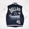 PRO STANDARD NFL DALLAS COWBOYS TURN IT UP MEN'S RIB WOOL VARSITY JACKET