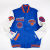 PRO STANDARD NBA NEW YORK KNICKS TURN IT UP MEN'S RIB WOOL VARSITY JACKET