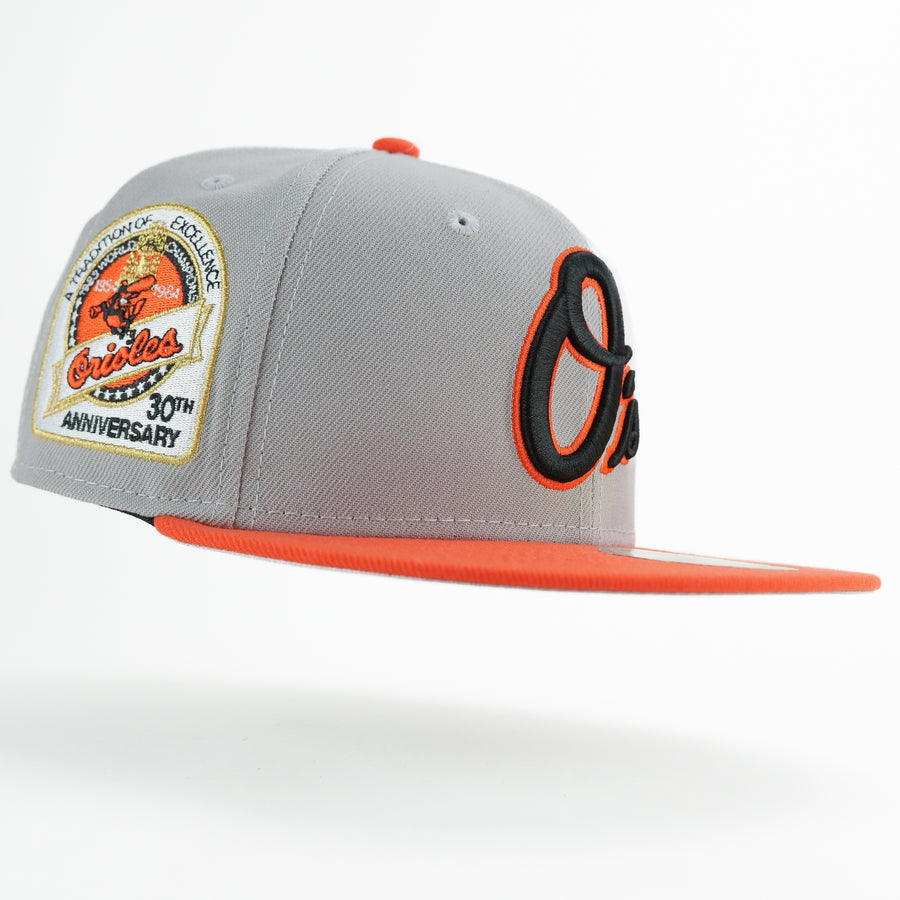 New Era Custom Exclusive Fitted Baltimore Orioles Grey Alternate 30th Anniversary Patch