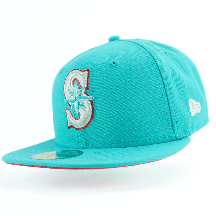 New Era Custom Exclusive 5950 Fitted Seattle Mariners Teal Metallic 20th Anniversary Patch