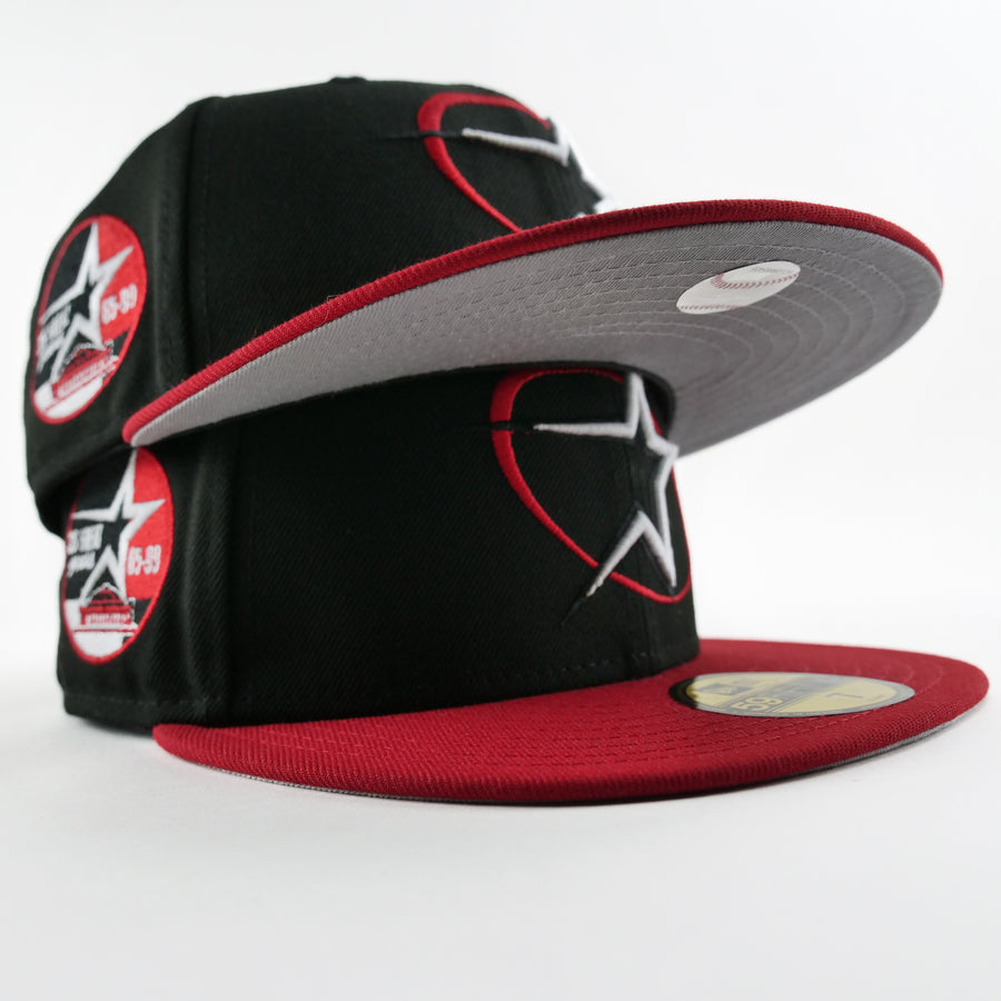 New Era Custom Exclusive Fitted Houston Astros (Black Fire Red) 35 Years Commemorative Patch