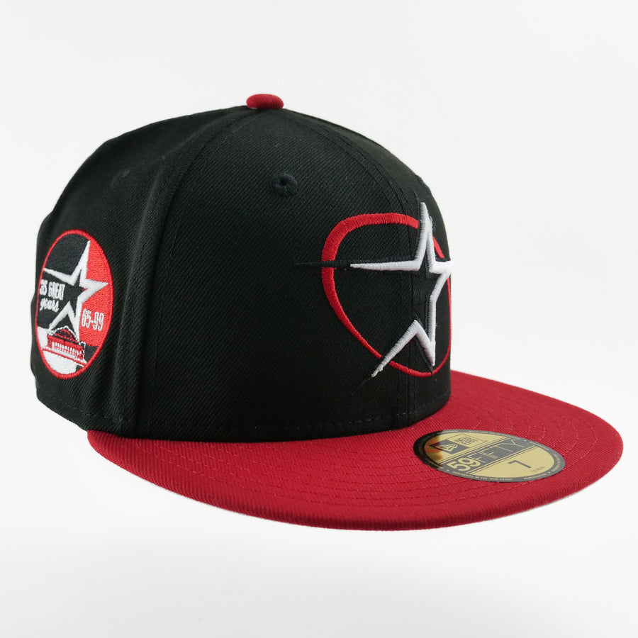 New Era Custom Exclusive Fitted Houston Astros (Black Fire Red) 35 Years Commemorative Patch