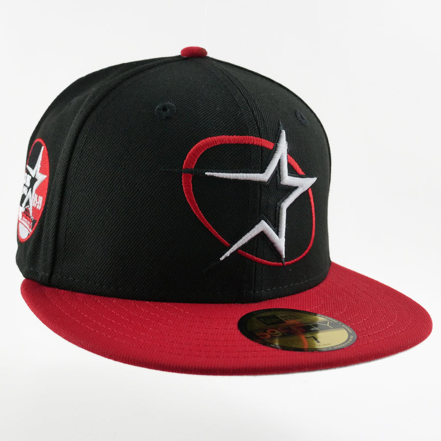New Era Custom Exclusive Fitted Houston Astros (Black Fire Red) 35 Years Commemorative Patch