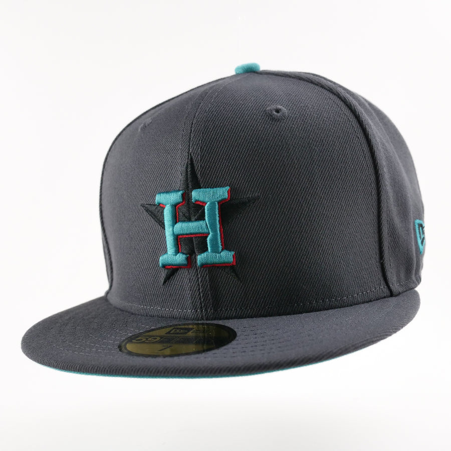New Era Custom Exclusive Fitted Houston Astros Storm Gray Teal Buzz 50th Anniversary