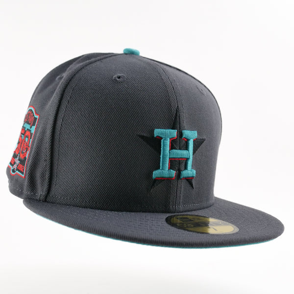 New Era Custom Exclusive Fitted Houston Astros Storm Gray Teal Buzz 50th Anniversary