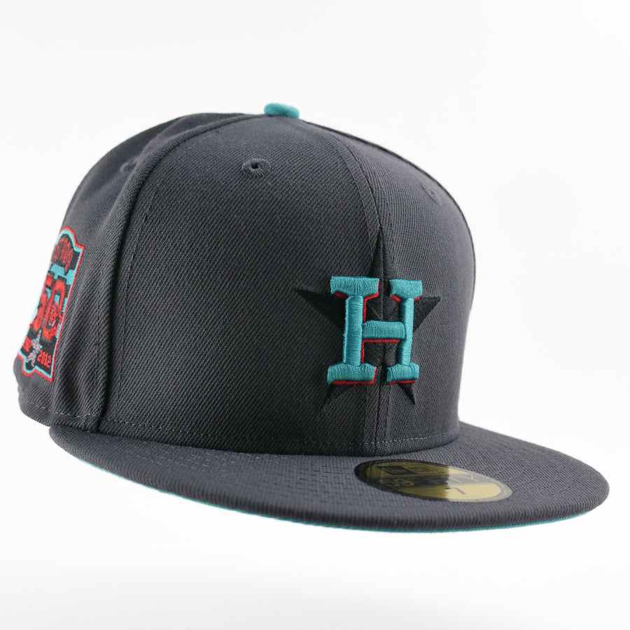 New Era Custom Exclusive Fitted Houston Astros Storm Gray Teal Buzz 50th Anniversary