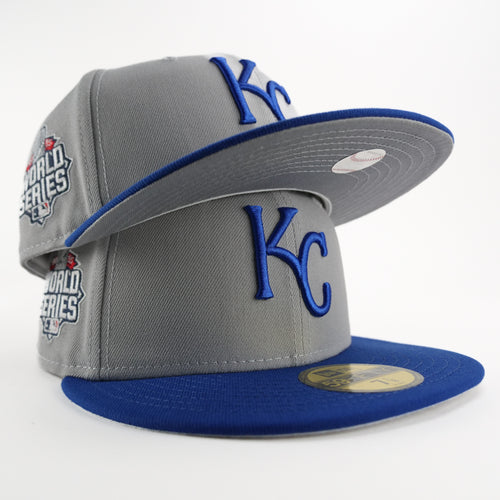 New Era Custom Exclusive Fitted Kansas City Royals Grey Alternate 2015 WS Patch