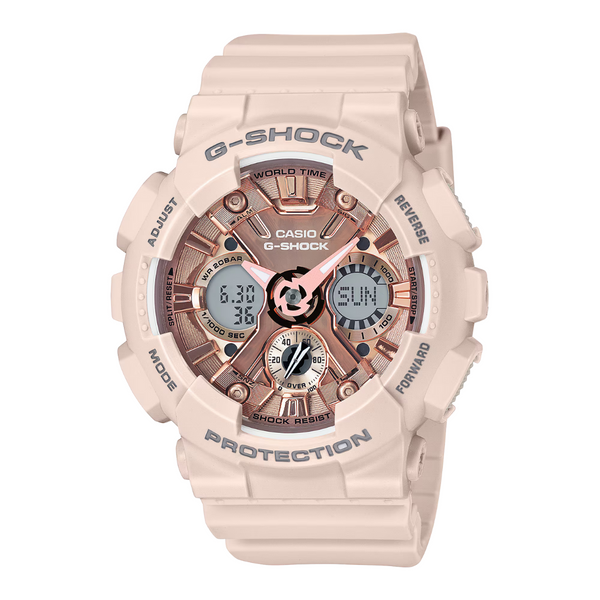 G-SHOCK WOMENS (ROSE GOLD) ANALOG-DIGITAL WOMEN GMAS120MF-4A