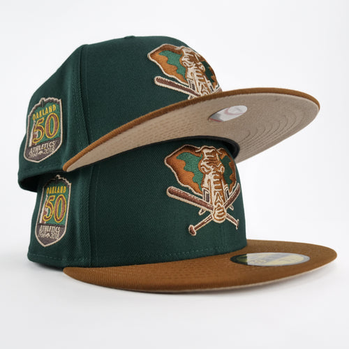 New Era Custom Excusive Fitted Oakland Athletics 50th Anniversary Patch ( Beef & Broccoli)