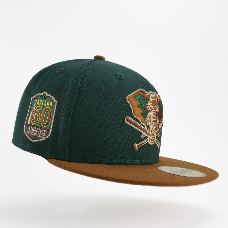 New Era Custom Excusive Fitted Oakland Athletics 50th Anniversary Patch ( Beef & Broccoli)