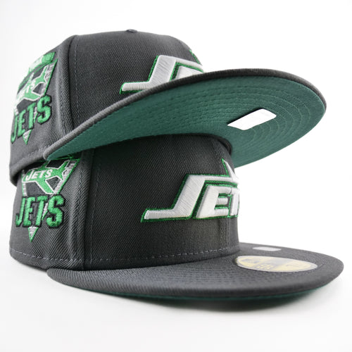 New Era Custom Exclusive Fitted New York Jets Stealth Grey Metallic Green