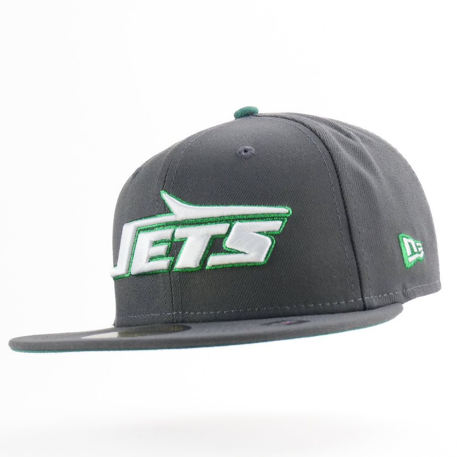 New Era Custom Exclusive Fitted New York Jets Stealth Grey Metallic Green