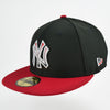 New Era New York Yankees Custom Exclusive Blend Fitted 5950 1998 WS Patch (Jordan Retro 3 Black Cement Color Inspired)