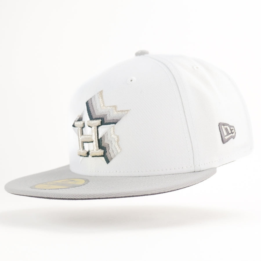 New Era Custom Exclusive 5950 Houston Astros (White Metallic Silver Shockwave) 20 Years Coammerative Patch