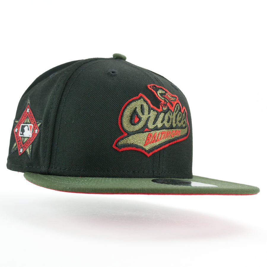 New Era Custom Exclusive 9fifty Snap Back Baltimore Orioles (Olive)