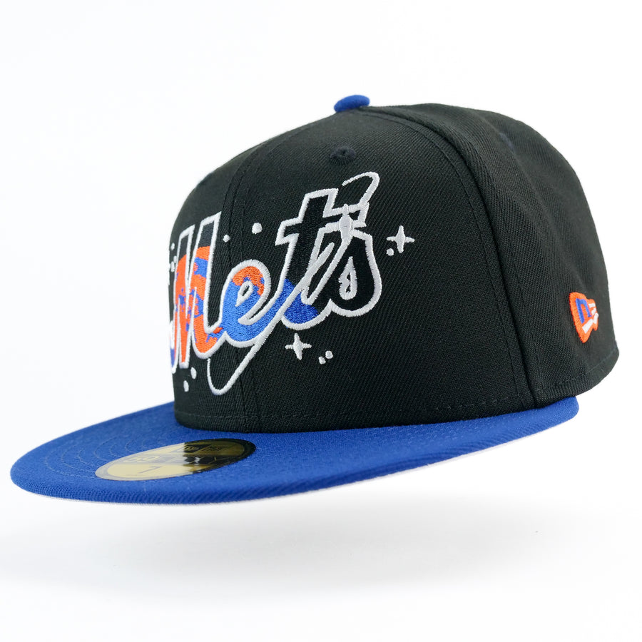 New Era Fitted Custom Exclusive New York Mets Black Alternate Galaxy 2000 World Series Patch