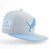 New Era Custom Exclusive Fitted 5950 Detroit Lions Gray Metallic 75 Seasons commemorative patch