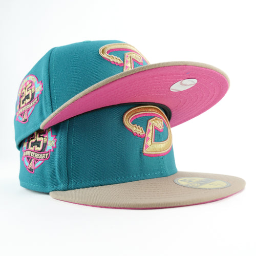 New Era Custom Exclusive 5950 Fitted Cap Arizona Diamondbacks (Teal Metallic Gold Rush) 25th Anniversary Patch