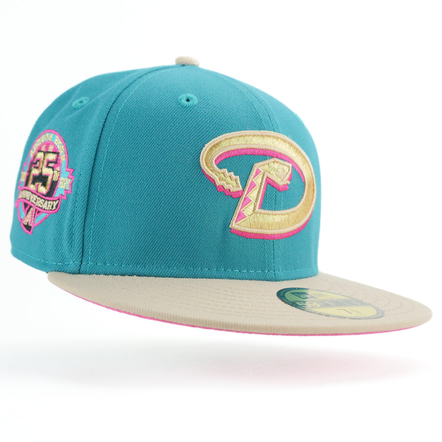 New Era Custom Exclusive 5950 Fitted Cap Arizona Diamondbacks (Teal Metallic Gold Rush) 25th Anniversary Patch