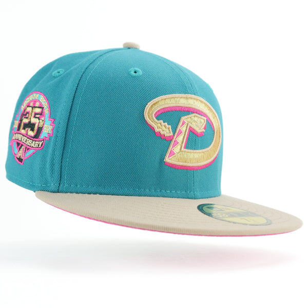 New Era Custom Exclusive 5950 Fitted Cap Arizona Diamondbacks (Teal Metallic Gold Rush) 25th Anniversary Patch