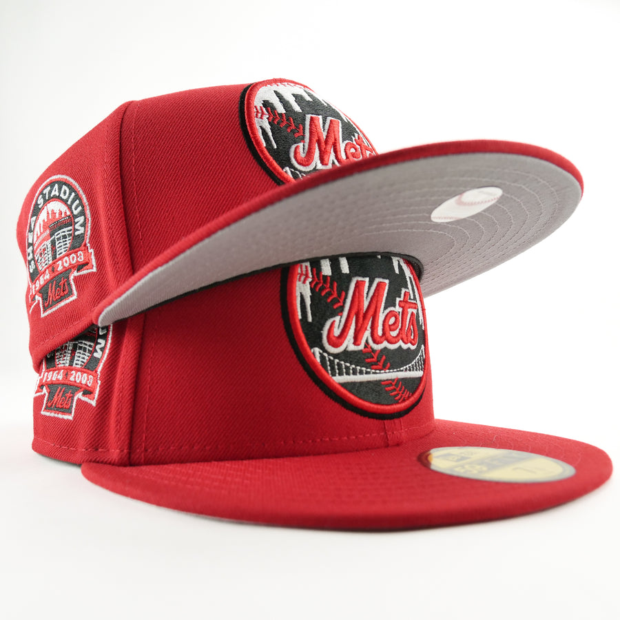 New Era Custom Exclusive 5950 Fitted New York Mets Skyline (Shea Stadium Red Storm)