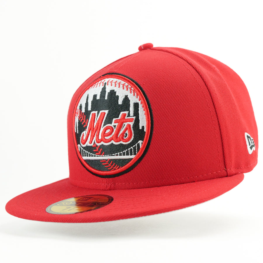 New Era Custom Exclusive 5950 Fitted New York Mets Skyline (Shea Stadium Red Storm)