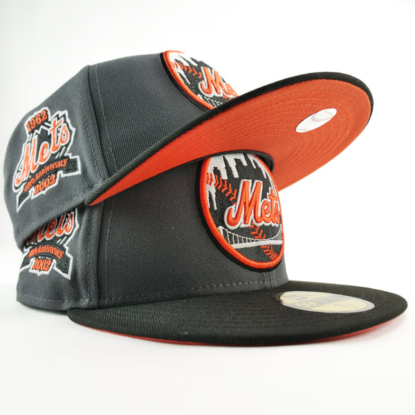 New Era Custom Exclusive Fitted New York Mets Skyline Logo 40th Anniversary Patch (Graphite)