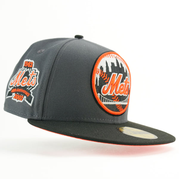 New Era Custom Exclusive Fitted New York Mets Skyline Logo 40th Anniversary Patch (Graphite)