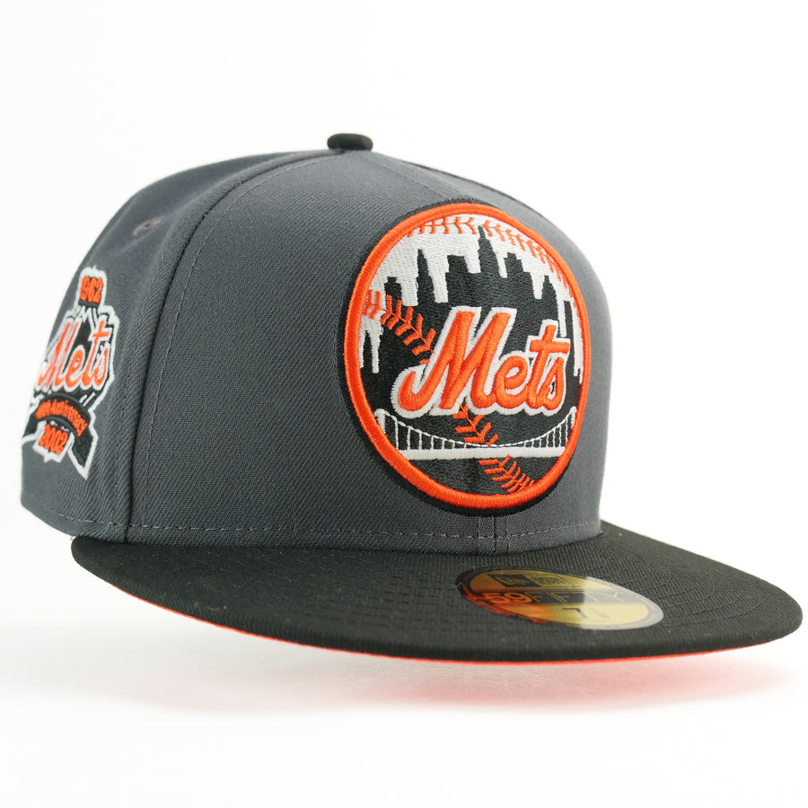 New Era Custom Exclusive Fitted New York Mets Skyline Logo 40th Anniversary Patch (Graphite)