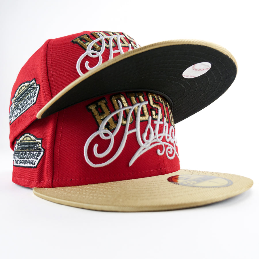 NewEra Custom Exclusive 5950 Fitted Houston Astros Script (Astrodome) Metallic Gold