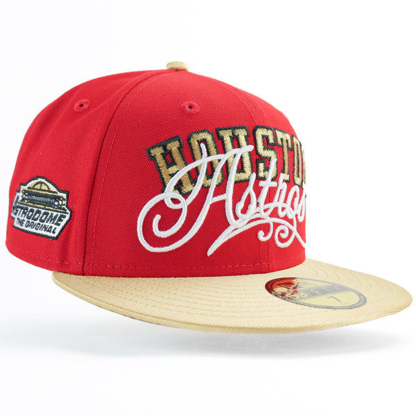 NewEra Custom Exclusive 5950 Fitted Houston Astros Script (Astrodome) Metallic Gold