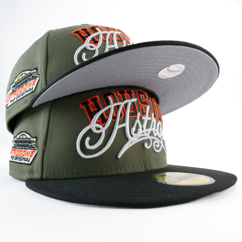 New Era Custom Exclusive 5950 Fitted Houston Astros Script (Astrodome) Olive