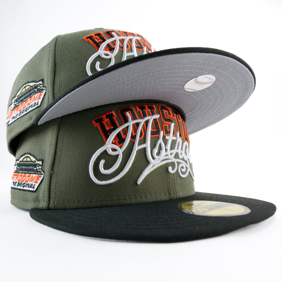 New Era Custom Exclusive 5950 Fitted Houston Astros Script (Astrodome) Olive