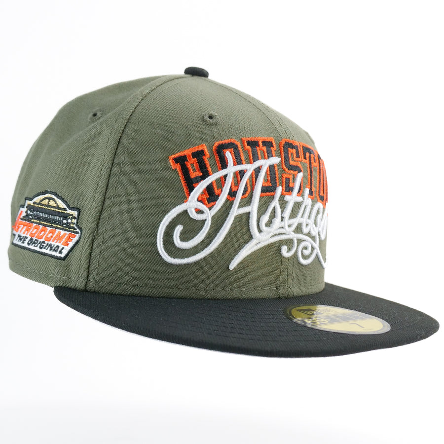 New Era Custom Exclusive 5950 Fitted Houston Astros Script (Astrodome) Olive