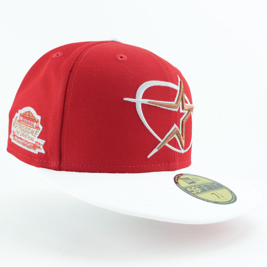 New Era 5950 Fitted Custom Exclusive Houston Astros Fire Red Copper Rush ( Astrodome )