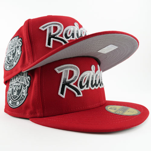 New Era Custom Exclusive Fitted 5950 Los Angeles Raiders Fire Red Blend SB Champions 76,80,83