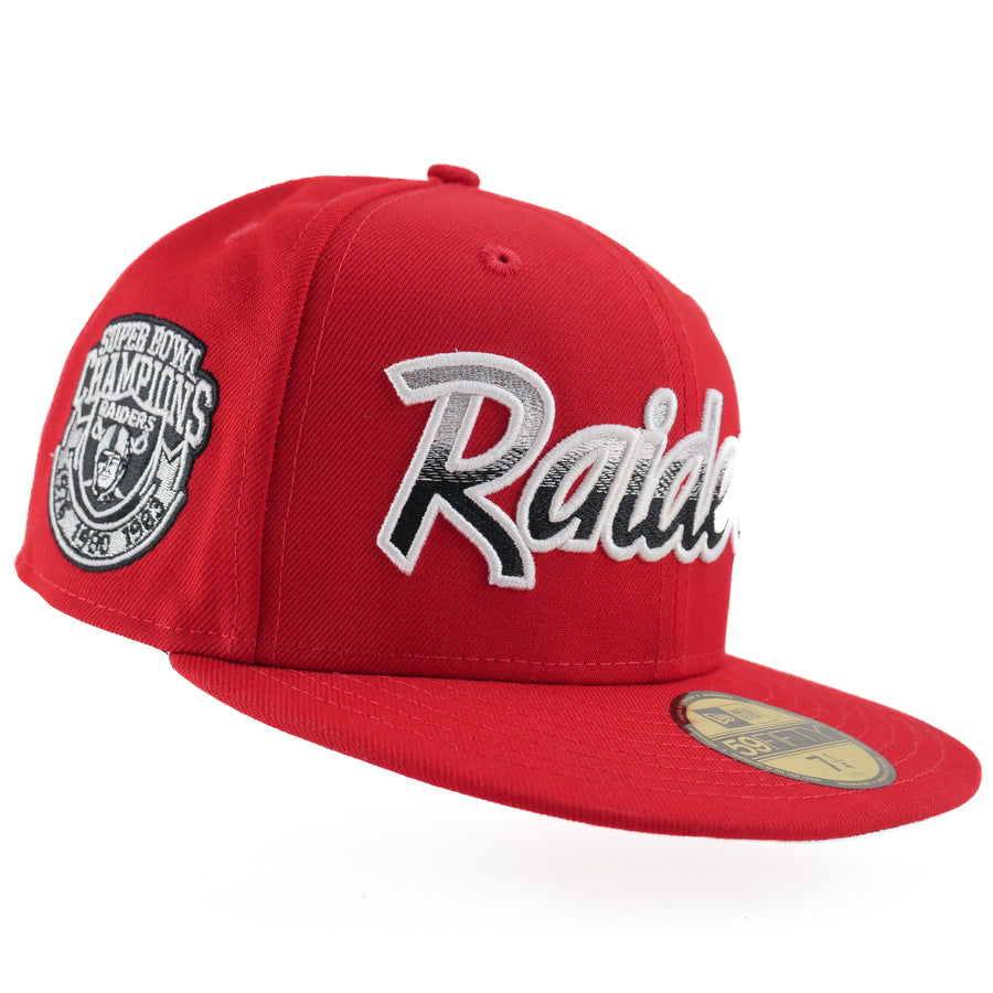 New Era Custom Exclusive Fitted 5950 Los Angeles Raiders Fire Red Blend SB Champions 76,80,83