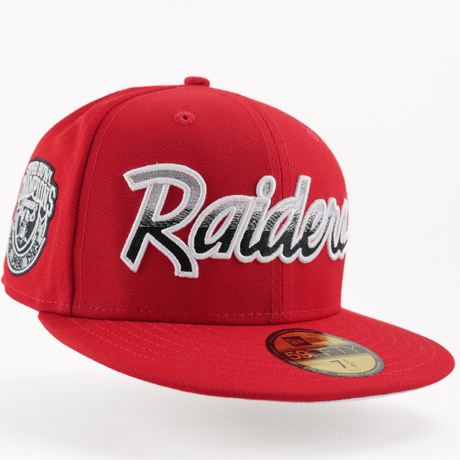 New Era Custom Exclusive Fitted 5950 Los Angeles Raiders Fire Red Blend SB Champions 76,80,83