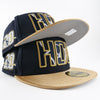 New Era 5950 Custom Exclusive Houston Texans Navy Metallic Gold Rush 20th Anniversary Patch