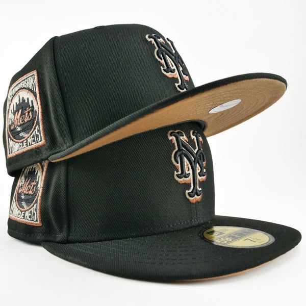 New Era Custom Fitted Exclusive New York Mets 25th Anniversary Patch Black Copper Rush