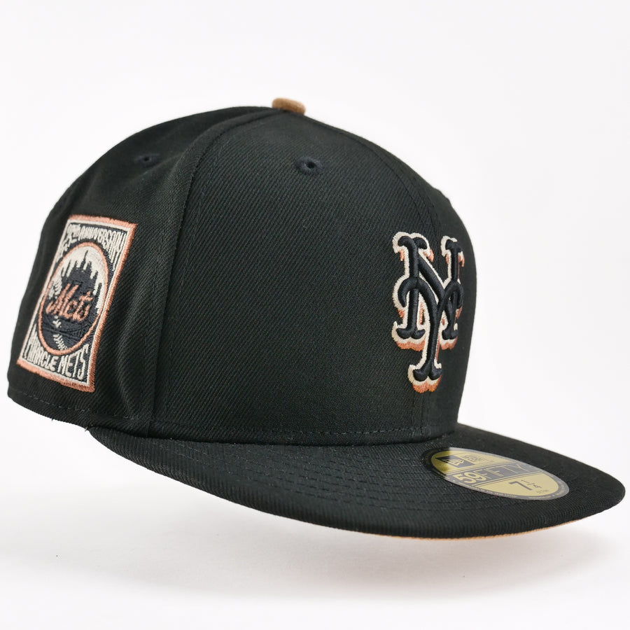 New Era Custom Fitted Exclusive New York Mets 25th Anniversary Patch Black Copper Rush