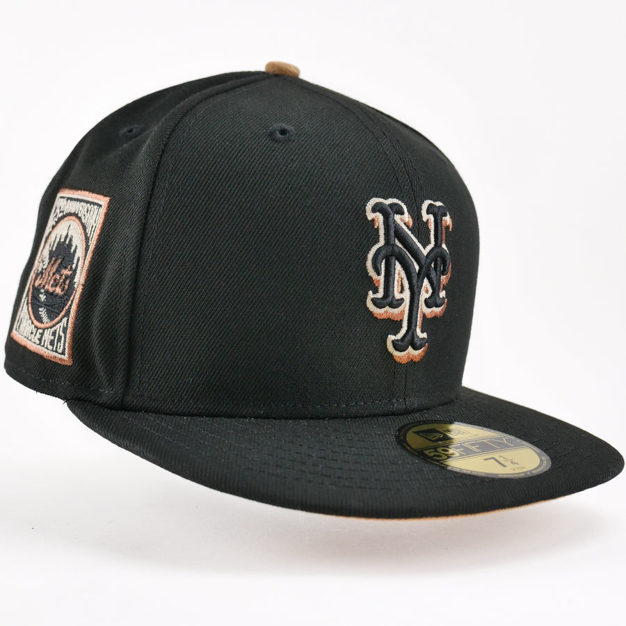 New Era Custom Fitted Exclusive New York Mets 25th Anniversary Patch Black Copper Rush