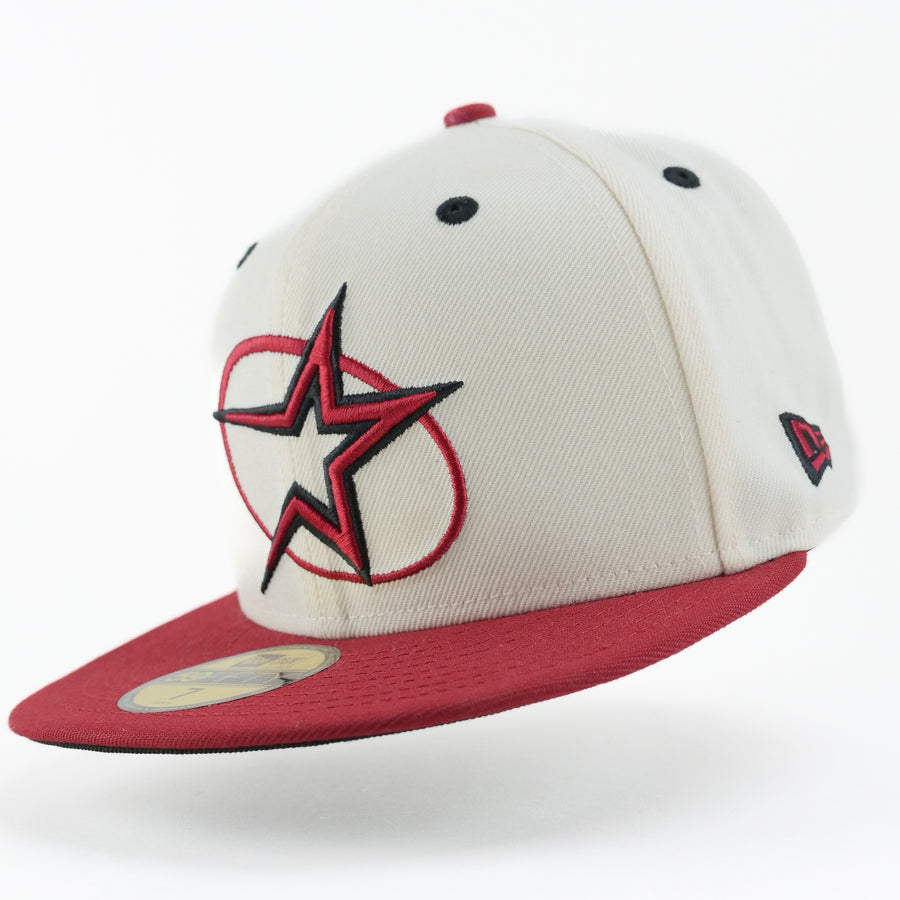 New Era Fitted Custom Exclusive Houston Astros (Carmine) 35 Years Commemorative Patch