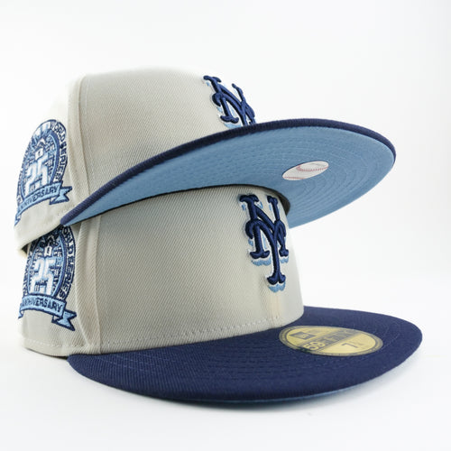 New Era Fitted Custom Exclusive New York Mets Navy University Blue Subway Series 25th Anniversary Patch
