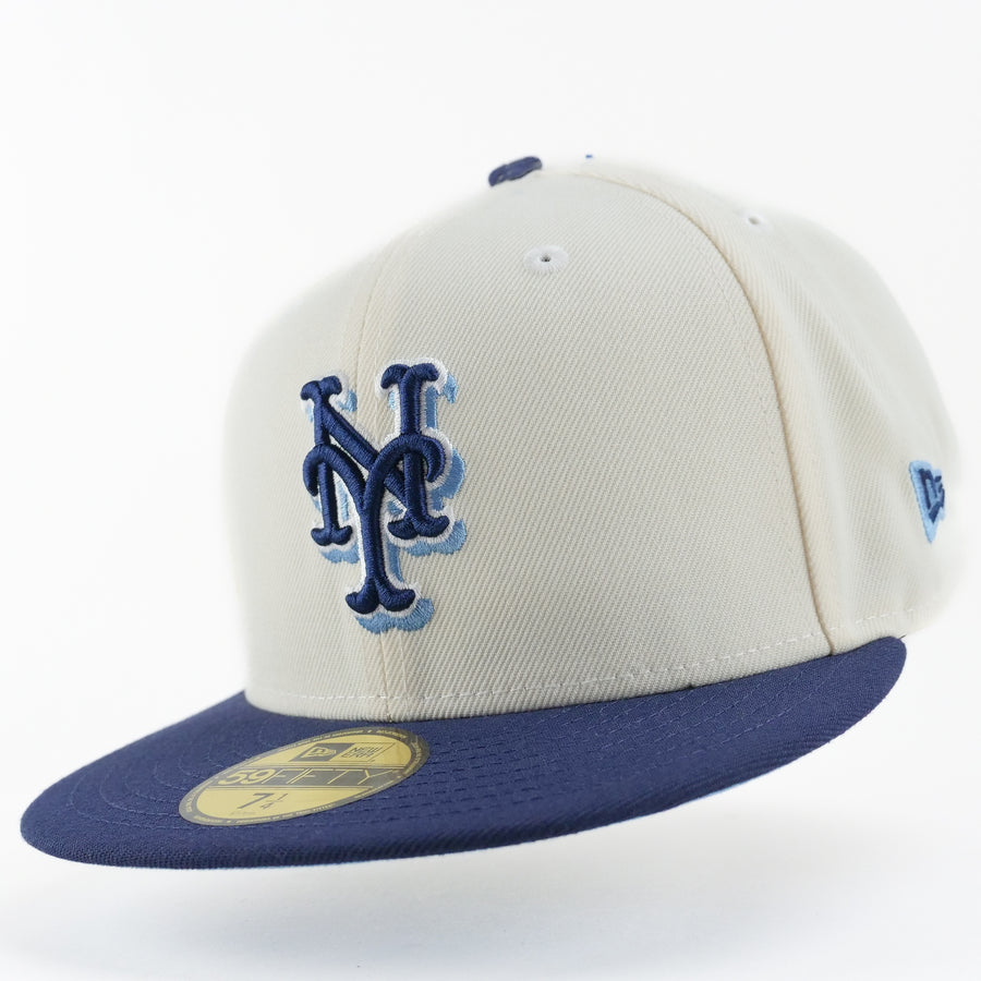 New Era Fitted Custom Exclusive New York Mets Navy University Blue Subway Series 25th Anniversary Patch